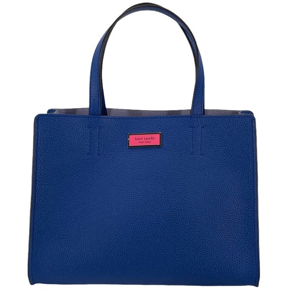 kate spade Handbags - KATE SPADE Sam Medium Satchel Purse Blue Leather